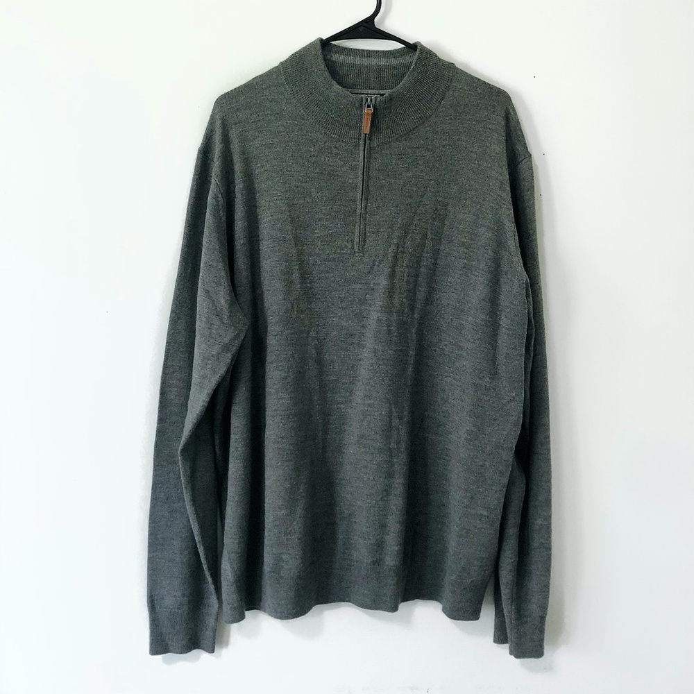 Nordstrom Men's Shop Merino Wool Quarter Zip Sweater Size XXL